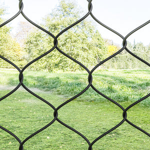 Garden Gate Chain Link Fence Gate, Galvanized Steel Garden Door for Yard Entrance Way, 26-71 in. W x 4 ft. H, Black